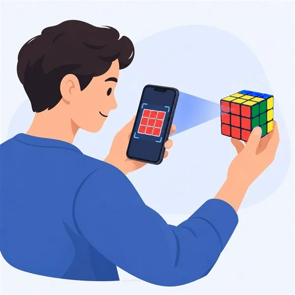 Scanning a Rubik's Cube with the back camera of a phone